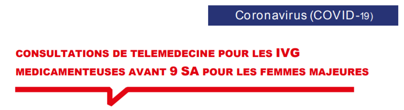 COVID-19 et IVG pour les femmes majeures: les nouvelles modalités