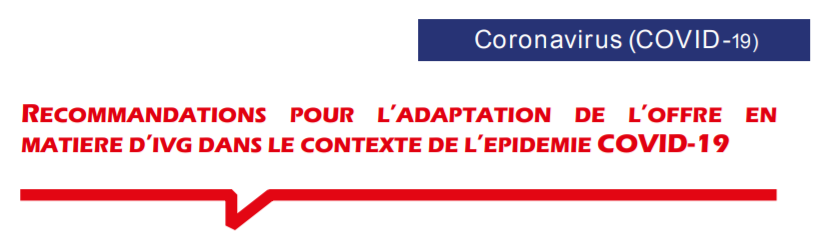 COVID-19 & offres en matière d’IVG  : les recommandations